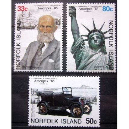 NORFOLK ISLAND 1986 ~ S.G. 385 - 387, ~ AMERIPEX '86 STAMP EXHIB. ~ MNH #03090