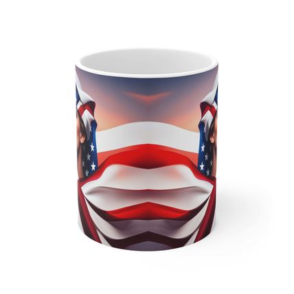 The United States of America USA Flag Eagle #6 11oz Ceramic Coffee Mug