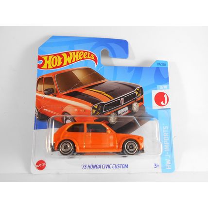 Hot Wheels Boxed short card 1973 Honda Civic Custom (orange) good condition