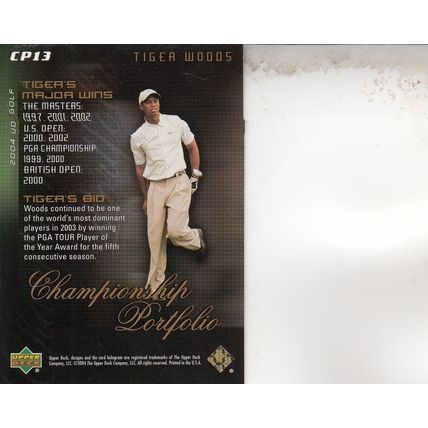 TIGER WOODS 2004 AUTOGRAPHED PGA GOLF HALL OF FAME MAJOR CHAMPION SUPERSTAR CARD