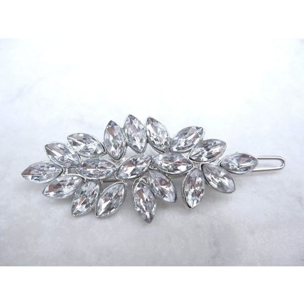 Small crystal leaves hair pin barrette bridal clip for fine thin hair