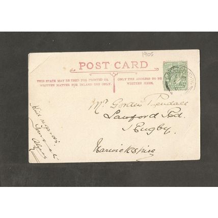 Genealogy Postcard Gordon Rendall Lawford Road Rugby Warwickshire 1905
