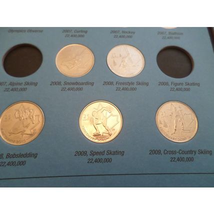 Whitman coin folder- Canada- 25 cent- 2001/2009 - with 32 coins - NOT COMPLETE