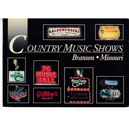 Country Music Shows Branson Missouri United States Postcard posted 1995 creased