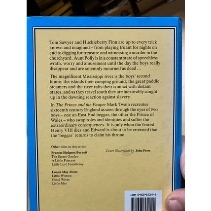 1978 MARK TWAIN "TOM SAWYER/HUCK FINN/PRINCE PAUPER" ILLUSTRATED HB BOOK (P4)