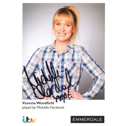 Michelle Hardwick as Vanessa Woodfield Emmerdale Hand Signed Cast Photo