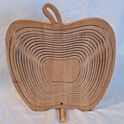 BONNIE & POP WOOD BOWL Wooden Collapsible Apple shaped Veggie Fruit Basket