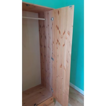 Solid Pine Double Door & Drawer Wardrobe