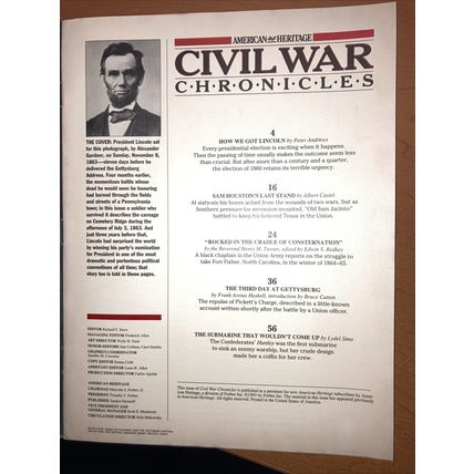 Civil War Chronicles Abraham Lincoln & Gettysburg Spring 1993 051421nonr