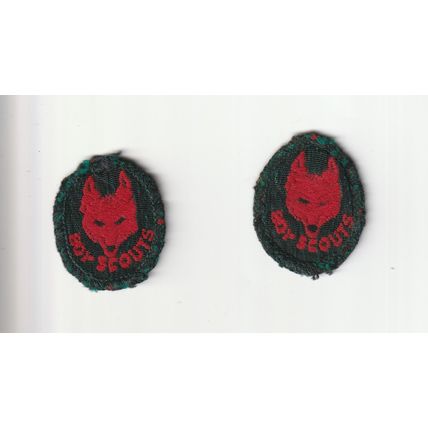 Scout Badge UK Pre 1967 - 2 x Wolf Cub Tenderpad - Black Back - Used (BY54)