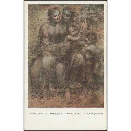 Leonardo da Vinci - Madonna, Child & St Anne, c1905-10 - Medici Society Postcard