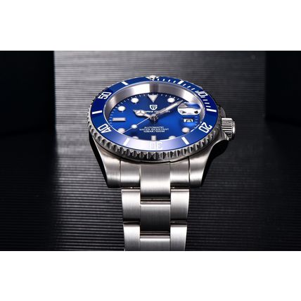 Gents PAGANI DESIGN Blue Automatic Seiko NH35 Movement Steel Bracelet Watch