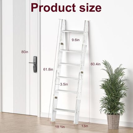 Honest Blanket Ladders for the Living Room, 6-Tier Blanket Holder, Wall-Leaning