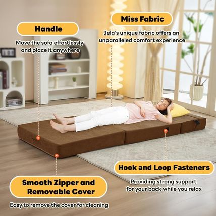 Jela Foldable Sofa Bed Large Soft Foam Convertible Sleeper Chair Luxury Miss Fab