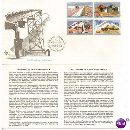 SWA SOUTH WEST AFRICA 1981 SALT INDUSTRY SET OF 4 FIRST DAY COVER SWAKOPMUND