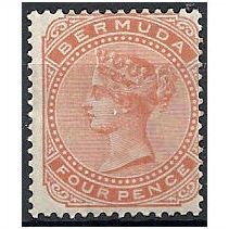 Bermuda 1880 SG20 4d Orange-Red Wmk Crown CC Mounted Mint .. .