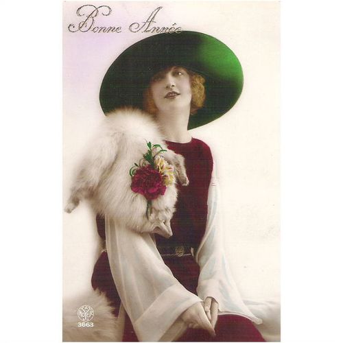 CARTE POSTALE - MODE - FEMME A CHAPEAU - REF 58
