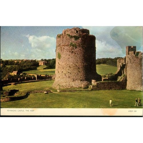 Vintage GB Postcard - Pembroke Castle - Pembrokeshire, Wales - The Keep