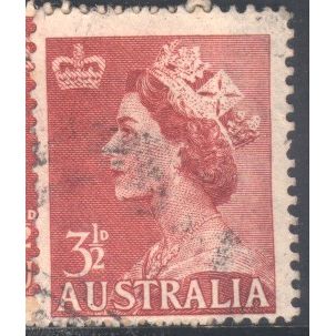 Australia 1953 - SG263 - 3½d red - Queen Elizabeth 11 - used