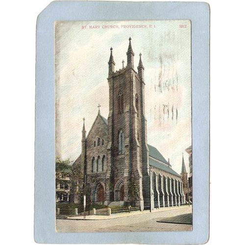 Rhode Island Providence St Mary Church Street Scene Intersection~903