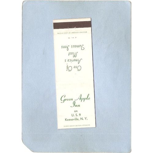New York Keeseville Matchcover Green Apple Inn On U S 9 ny_box5~1375