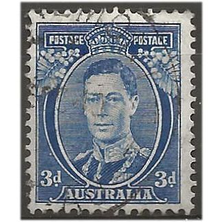 Australia 1937 SG168 3d Blue Perf 13.5x14 Good/Fine Used . .. .