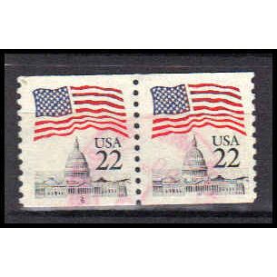 Used 2115 22c U.S. Flag Very Fine CNP Left 6 PA0606