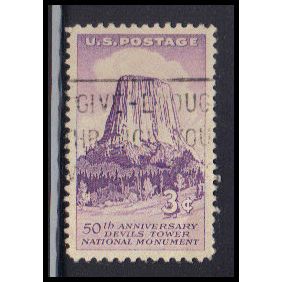 Used 1084 3c Devils Tower Very Fine KA7520