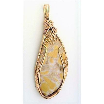 Stone Canyon Jasper Bronze Wire Wrap Gemstone Pendant 40