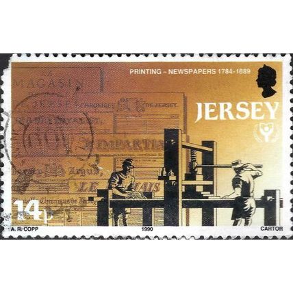 JERSEY, Early Printing Press, orange-brown 1990, 14p