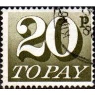 1970-75 Postage Due 20p Value, Olive Brown. Fine Used