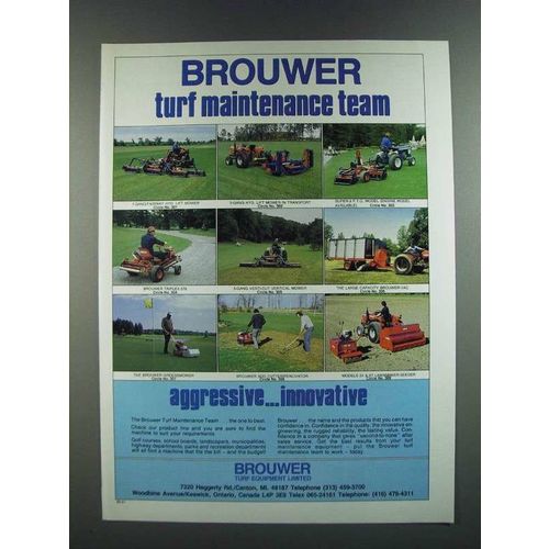 1986 Brouwer Mowers Ad - Turf Maintenance Team