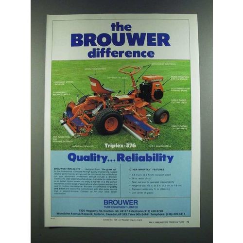 1986 Brouwer Triplex-376 Mower Ad - The Difference