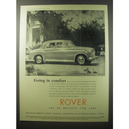 1955 Rover Cars Ad - Going in comfort