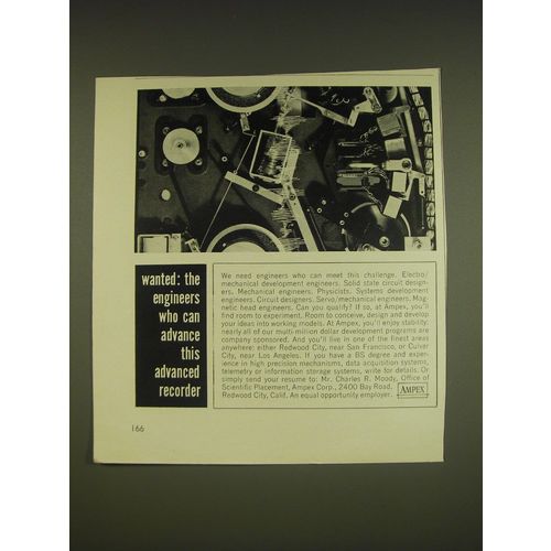 1963 Ampex Corp. Ad - Wanted: the engineers who can advance this recorder