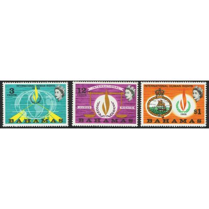 Bahamas 1968 Human Rights Year set 3v SG312-314 UM