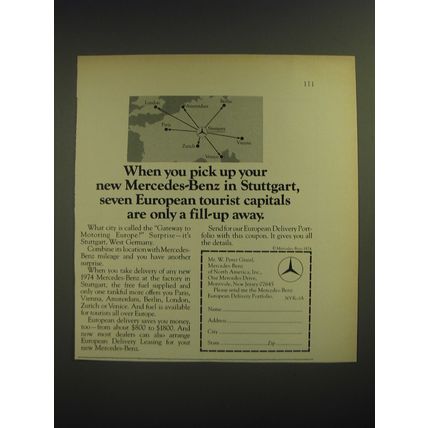 1974 Mercedes-Benz Cars Ad - When you pick up your new Mercedes-Benz