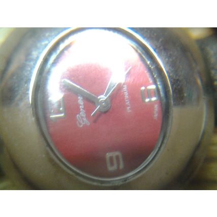 Geneva Platinum Watch Ladies Silver tone Women's Black Color Strap