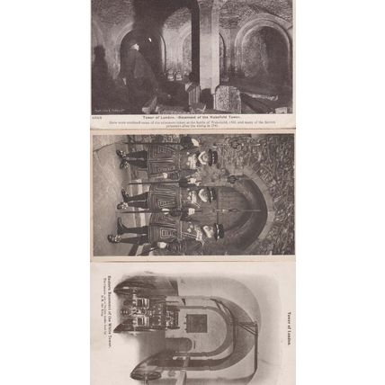 Tower Of London Eastern Basement Prison Military Cannon 3x Antique Postcard s