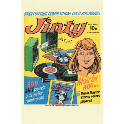 Win A 1970s Stereo Record Player Top Of The Pops LP Jinty Postcard