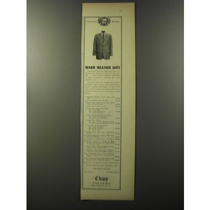 1953 Chipp Suits Ad - Warm weather suits