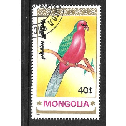 MONGOLIA 1990 PARROTS 40M AUSTRALIAN KING PARROT SG 2156 FINE USED #4