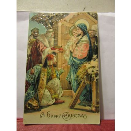 A HAPPY CHRISTMAS, used antique postcard by Wildt & Kray c.1905 not franked =