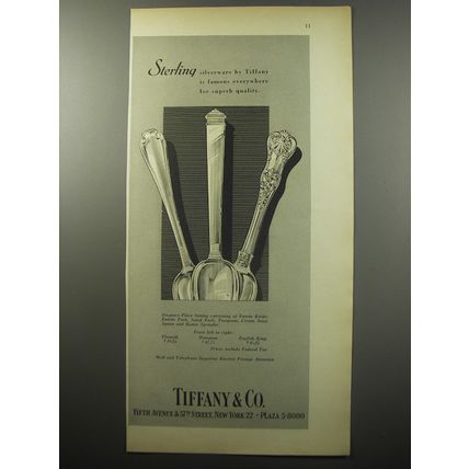 1955 Tiffany & Co. Silverware Advertisement - Flemish, Hampton and English King