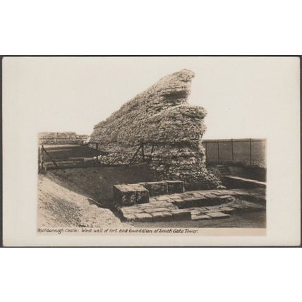 West Wall of Fort, Richborough Castle, Kent, c.1930 - RP Postcard