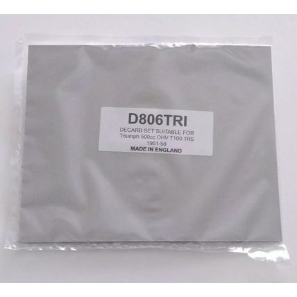 Decarbonising Decoke Gasket Set Triumph 500cc OHV T100 TR5 1951 to 1958 D806