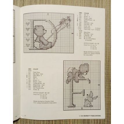 Teddy's Alphabet by Dale Burdett Cross Stitch Booklet