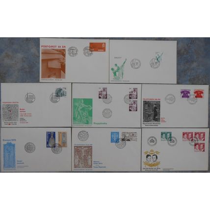 Sverige / Sweden - 8 different FDC 1975-1976 *ILLUSTRATED*