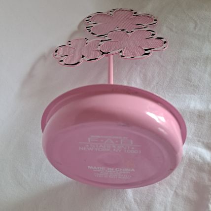 FAB Metal FLOWER EARRING Tree Jewelry Holder Ring/Bracelet Ring Tray Pink