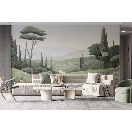 Wall Mural Watercolor Landscape, Nature, Mountains Photo Wallpaper Room Decor